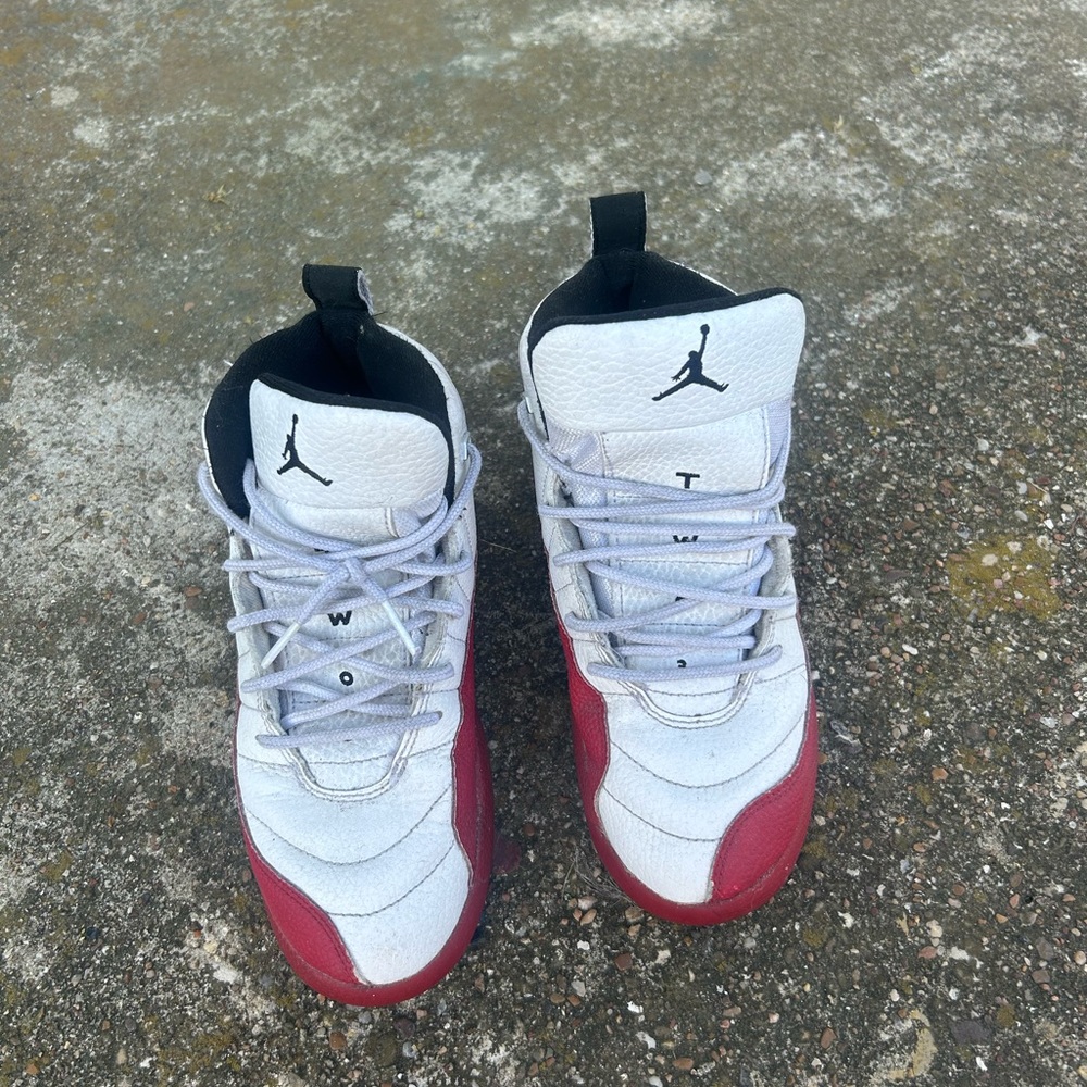 Nike Air Jordan 12 Retro White Red TD/PS Size 3Y Kids Youth Chicago Bulls